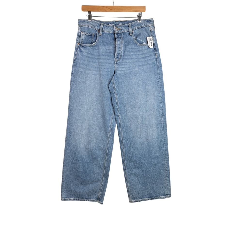 New Old Navy Mid Rise The Slouchy Wide Leg Jeans size 4 Blue